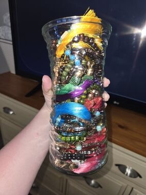 Boho Jewelry Jar | Earthy, Beaded, Tassel, Festival Vibe 🎡